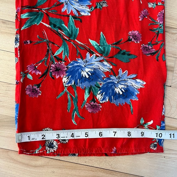 Band of Gypsies Strapless Smocked Ruched Floral High Waisted Red Romper S - Picture 11 of 13